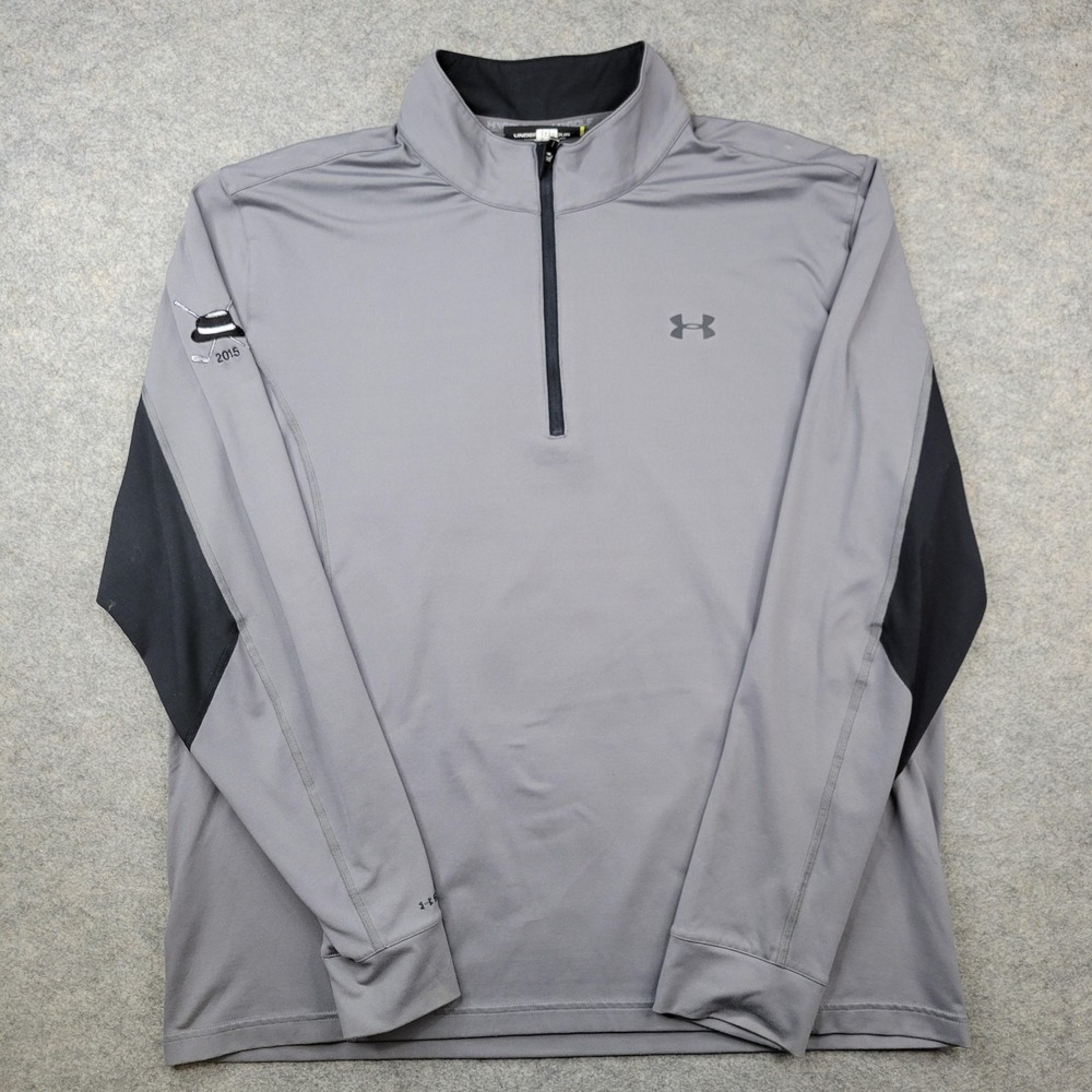 Under Armour Jacket Mens XL Gray 1/4 Zip Golf Storm1 Pullover‎ Windbreaker Top